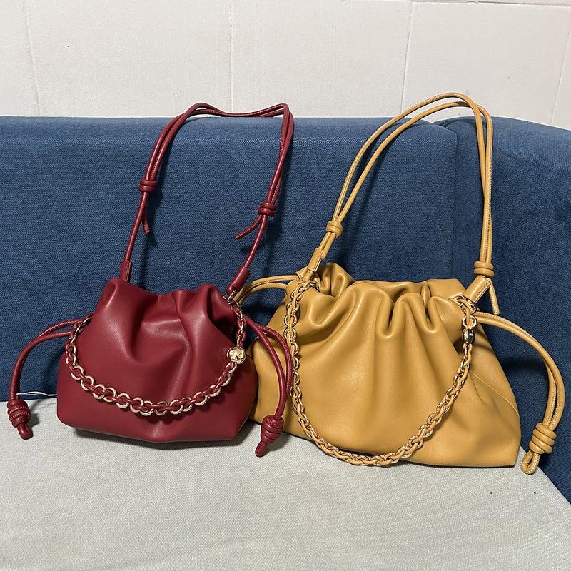 Cowhide Cloud Bag Bag Bag Dumpling Bag Underarm Shoulder Messenger Bag Women'S Small Bag Leather - Image 3