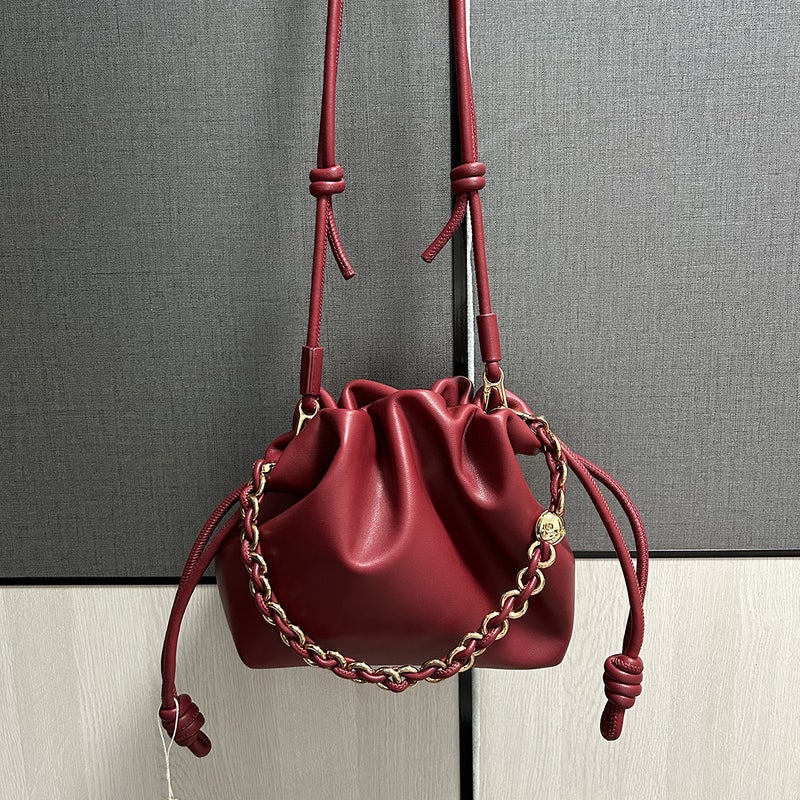 Cowhide Cloud Bag Bag Bag Dumpling Bag Underarm Shoulder Messenger Bag Women'S Small Bag Leather - Image 1