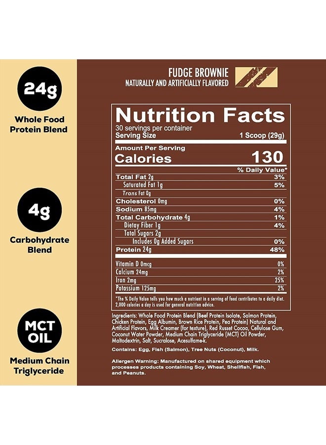 REDCON1 MRE Lite Whole Food Protein Powder, Fudge Brownie - Low Carb & Whey Free Meal Replacement with Animal Protein Blends - Easy to Digest Supplement Made with MCT Oils (30 Servings) - Image 2