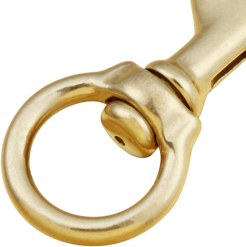 AOWESM 3-1/4 Inch Solid Brass Swivel Bolt Snap Hooks 7/8 Inch Swivel Eye Single Ended Scuba Diving Clips Keychain Holder for Dog Collar, Pet Leash, Flag Halyard and More (2 Pieces) - Image 4