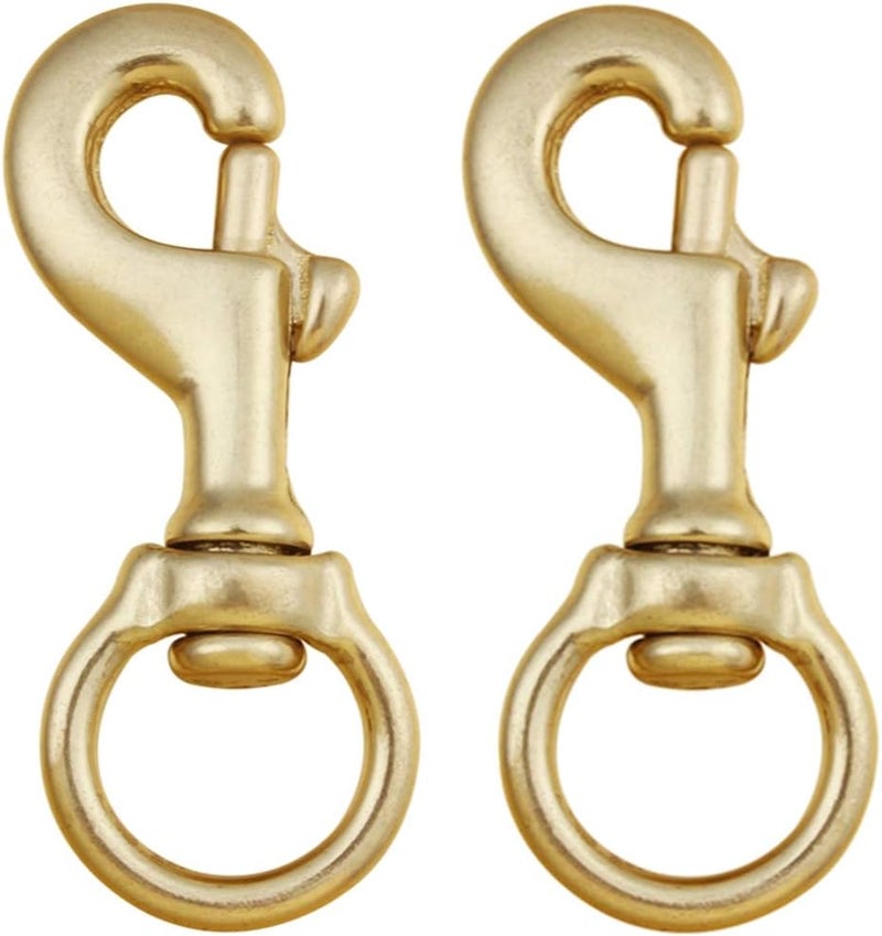 AOWESM 3-1/4 Inch Solid Brass Swivel Bolt Snap Hooks 7/8 Inch Swivel Eye Single Ended Scuba Diving Clips Keychain Holder for Dog Collar, Pet Leash, Flag Halyard and More (2 Pieces) - Image 1