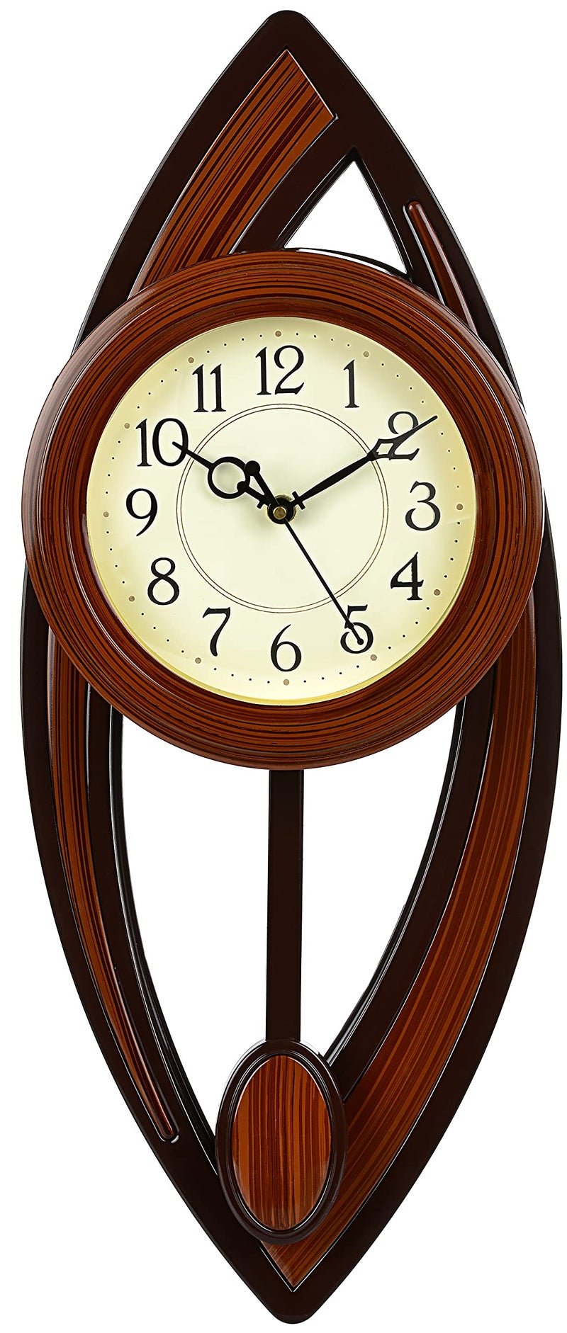 Harbour Analog Latest Stylish New Models Wall Clock with Pendulum for Home Living Room Hall Bedroom (Size Height 52 cm X Width 22 cm)- Home Decor Big Size Wall Clock MJ AD 15 - 3,Brown,King - Image 5