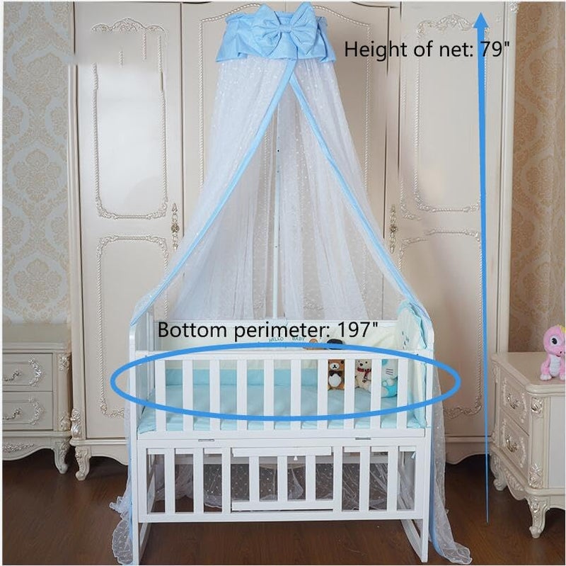جوي لايف Joylife Baby Netting Baby Toddler Bed Crib Dome Canopy Netting (Blue) - Image 4