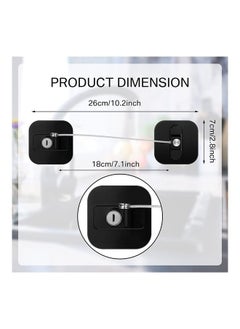 XiuWoo 4-Piece Baby Proof Refrigerator Lock With 4 Keys Black  - Image 2