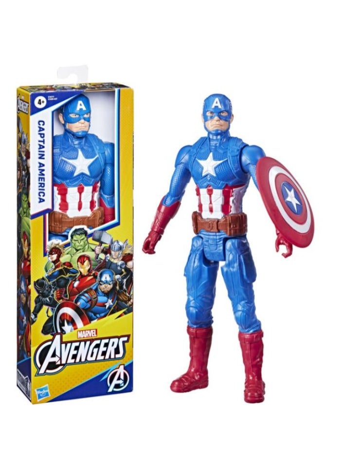 Hasbro Marvel مجسم عمل شخصية كابتن أمريكا من سلسلة هيروز تيتان من هاسبرو مارفل أفنجرز - Image 3