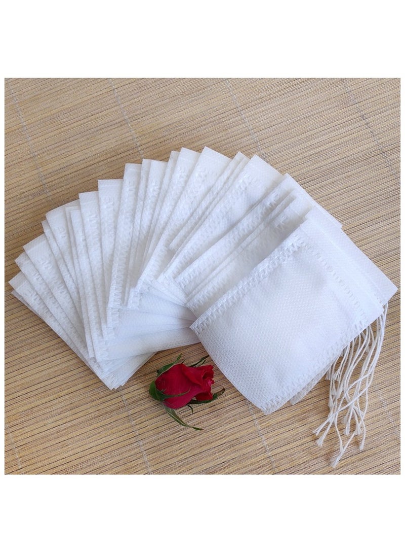 100-Piece Fabrics Tea Infuser White 7.5x5.5x5cm，Tea Bags for Loose Leaf Tea,Empty Tea Bags,Disposable Fillable Teabags,Tea Filter Bags for Loose Tea  - Image 1