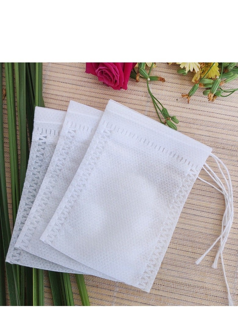 100-Piece Fabrics Tea Infuser White 7.5x5.5x5cm，Tea Bags for Loose Leaf Tea,Empty Tea Bags,Disposable Fillable Teabags,Tea Filter Bags for Loose Tea  - Image 2