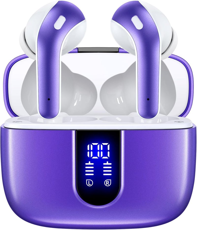 TAGRY Bluetooth Headphones True Wireless Earbuds 60H Playback LED Power Display Earphones with Wireless Charging Case IPX5 Waterproof in-Ear Ear buds with Mic for TV Smart Phone Laptop Computer Sports - Image 1