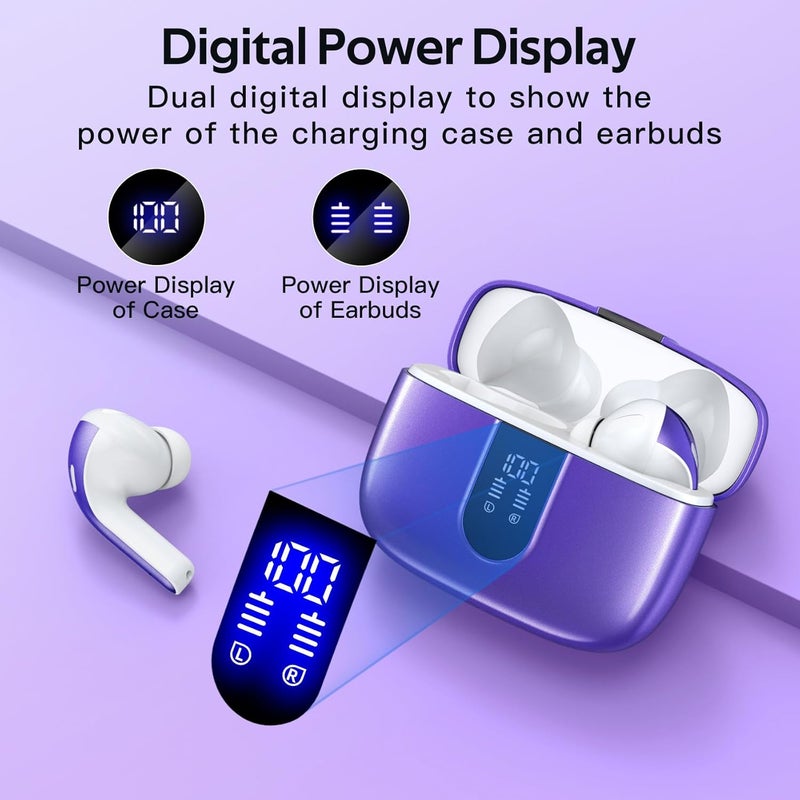 TAGRY Bluetooth Headphones True Wireless Earbuds 60H Playback LED Power Display Earphones with Wireless Charging Case IPX5 Waterproof in-Ear Ear buds with Mic for TV Smart Phone Laptop Computer Sports - Image 2