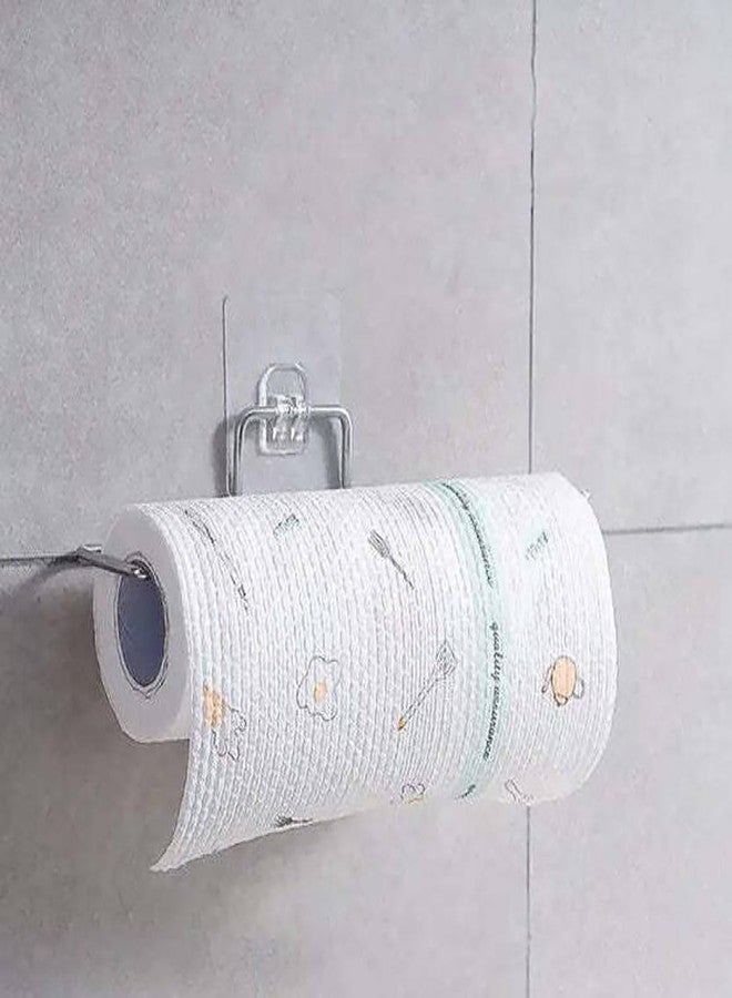MADHYA Stainless Steel No Drill Self Adhesive Toilet Paper Holder, Hanger, Tissue Paper Roll Holder, Bathroom Rack for Kitchen, Towel Holder, Bathroom & Kitchen Rack Accessories, Silver, Pack of 1 - Image 4
