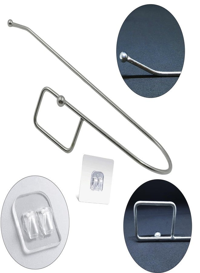 MADHYA Stainless Steel No Drill Self Adhesive Toilet Paper Holder, Hanger, Tissue Paper Roll Holder, Bathroom Rack for Kitchen, Towel Holder, Bathroom & Kitchen Rack Accessories, Silver, Pack of 1 - Image 3