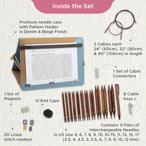KnitPro Ginger Regal Interchangeable Needle Set 5" (13cm) | 11 US Sizes (4 to 17) - Image 2