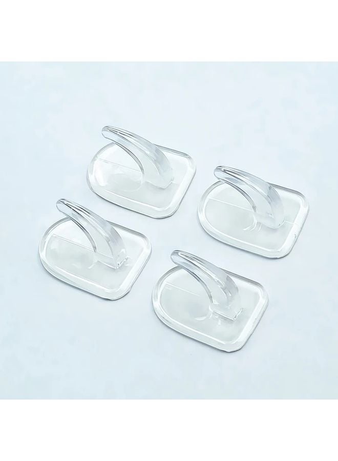 10pcs Clear No Trace Acrylic Sticky Hooks Small Cow Horn Design Drill Free - Image 2