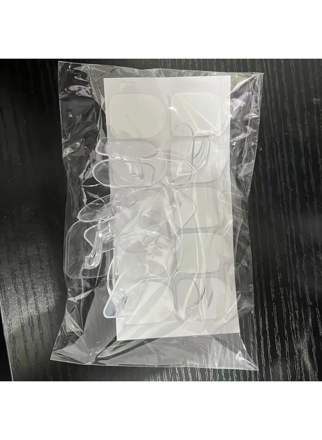 10pcs Clear No Trace Acrylic Sticky Hooks Small Cow Horn Design Drill Free - Image 1