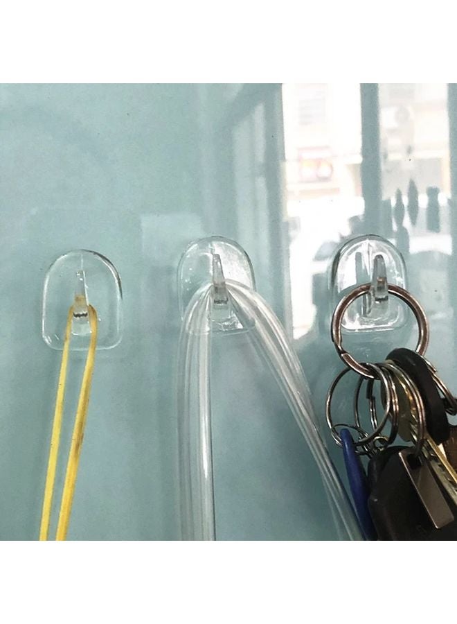 10pcs Clear No Trace Acrylic Sticky Hooks Small Cow Horn Design Drill Free - Image 5