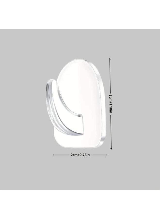 10pcs Clear No Trace Acrylic Sticky Hooks Small Cow Horn Design Drill Free - Image 4