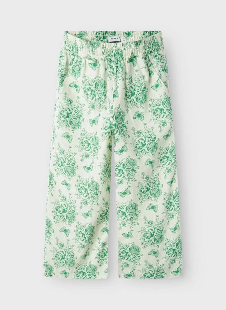 NAME IT Kids Floral Printed Wide Leg Pants