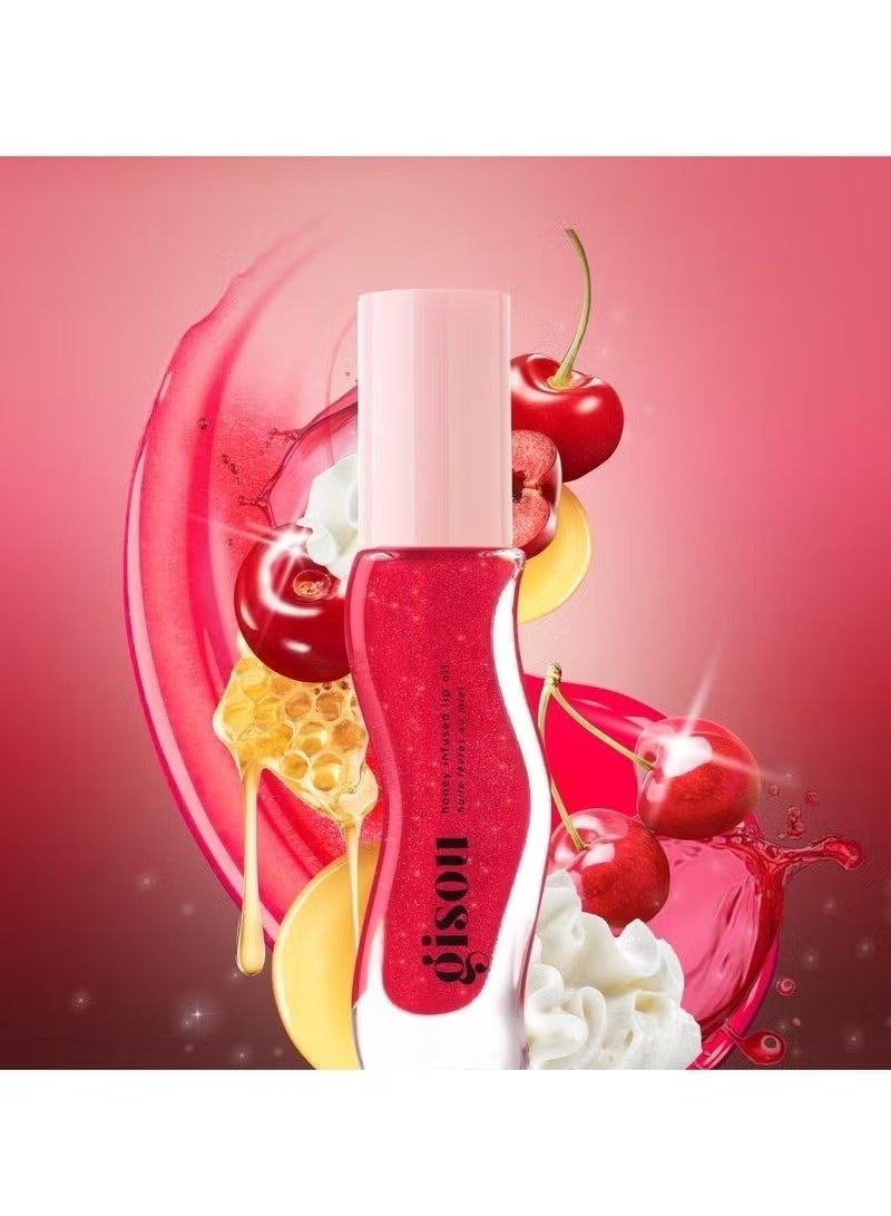 Gisou Honey Infused Lip Oil 8ml - Cherry on the Cake - Image 4