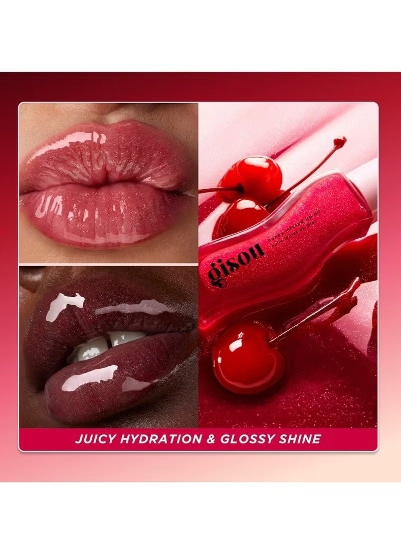 Gisou Honey Infused Lip Oil 8ml - Cherry on the Cake - Image 3