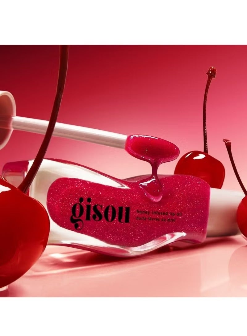 Gisou Honey Infused Lip Oil 8ml - Cherry on the Cake - Image 5