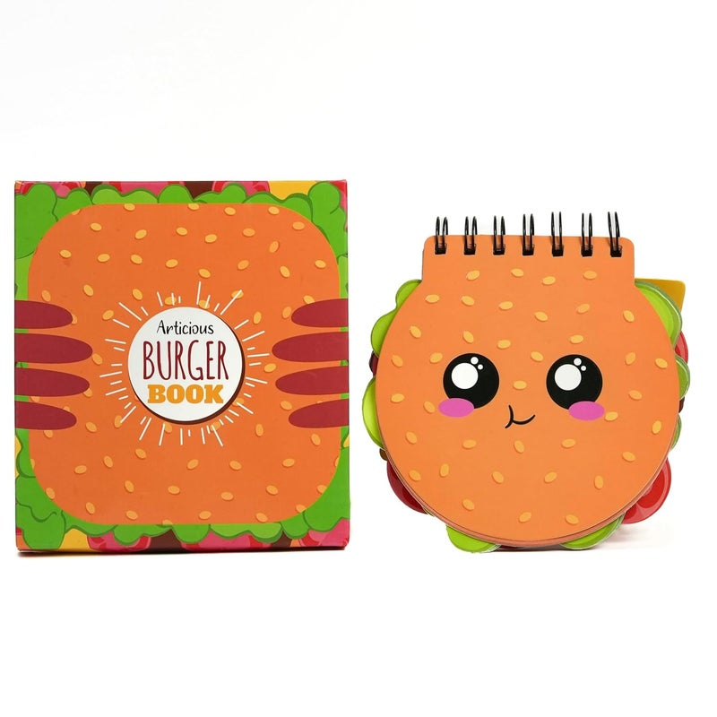 Articious دفتر ملاحظات حلزوني على شكل برجر لطيف للأطفال | يوميات بتصميم طعام ثلاثي الأبعاد | لوحة كتابة إبداعية وهدايا للأولاد والبنات - Image 2