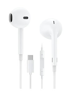In-ear wired earphone with microphone supports iPhone 15 and iPad