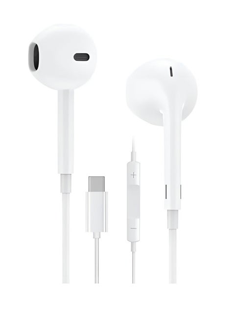 In-ear wired earphone with microphone supports iPhone 15 and iPad