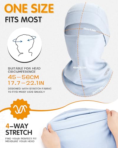 AOPREL Kids Balaclava Ski Mask, Modal Wool Blend Soft Face Mask for Boys & Girls, Windproof Full Face Cover for Cold Weather - Image 5