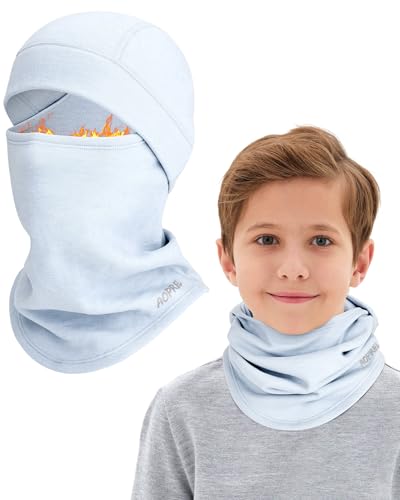 AOPREL Kids Balaclava Ski Mask, Modal Wool Blend Soft Face Mask for Boys & Girls, Windproof Full Face Cover for Cold Weather - Image 1