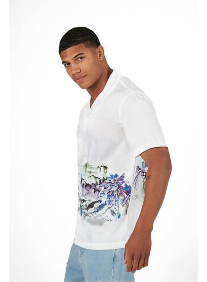 Abstract Palm Tree Graphic Shirt