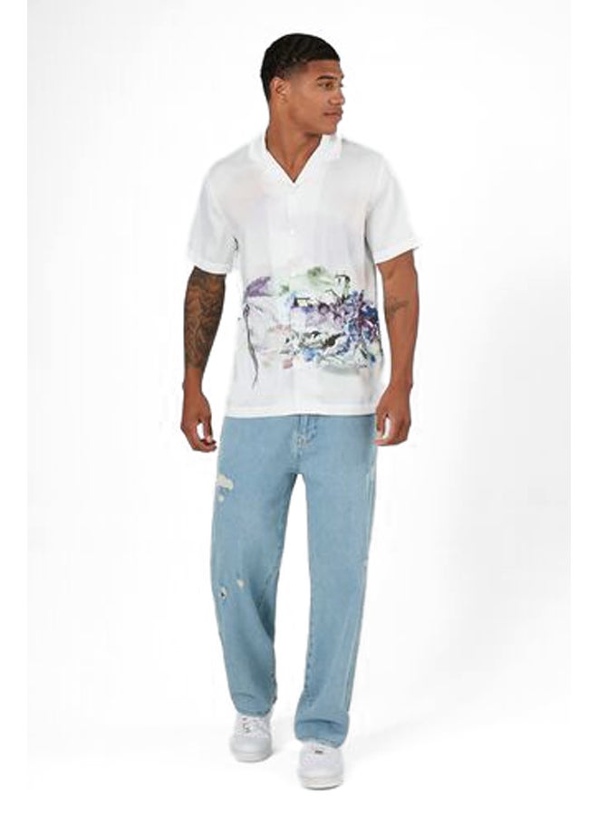 Abstract Palm Tree Graphic Shirt