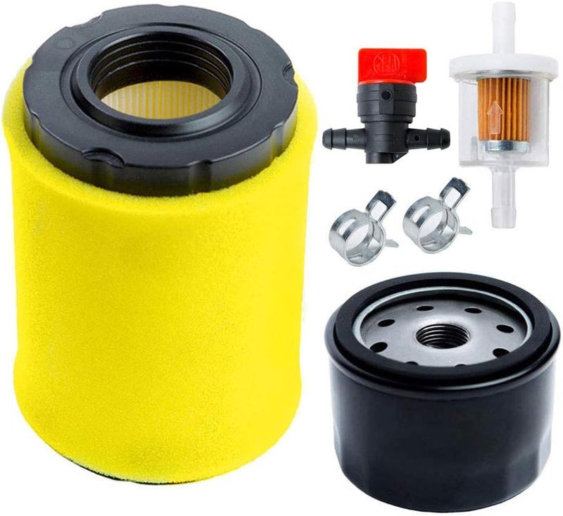 HOODELL 796031 Air Filter with Tune Up Kit, Compatible with 591334 492932 696854, John Deere D100 D110 D125 D130, Husqvarna YTH22V46, Lawn Mower Oil Filter - Image 1