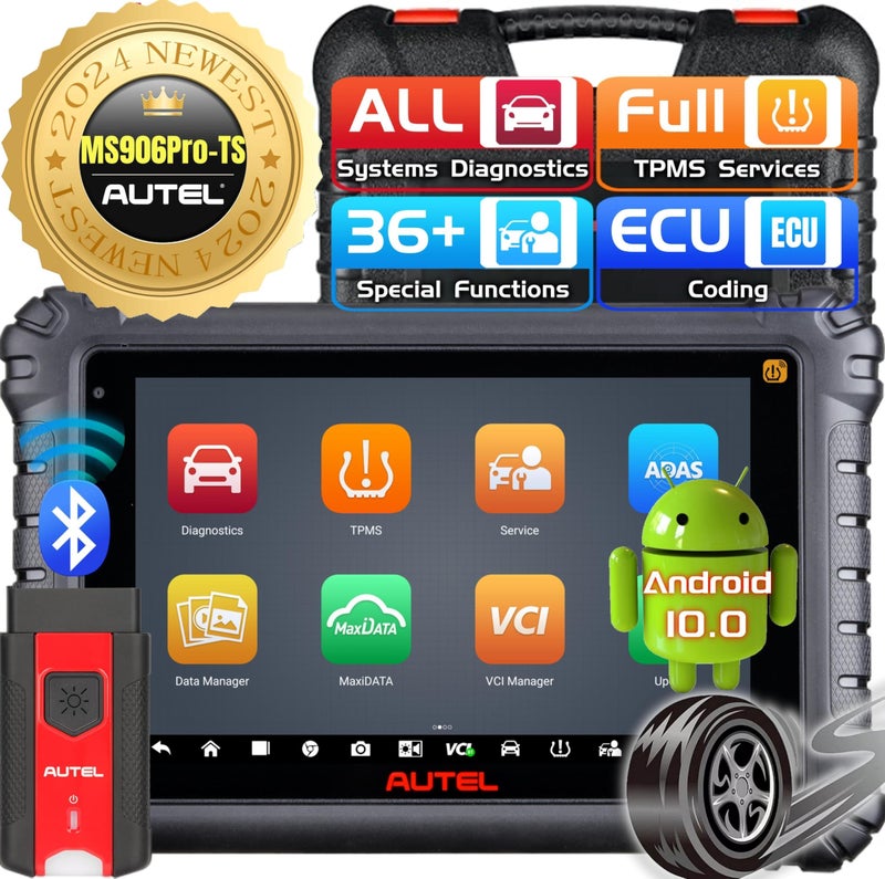 Autel MaxiSys MS906 PRO TS OBD2 Scanner All System Diagnostic Scan Tool Upgrade of MS906PRO MS906TS ECU Coding TPMS Sensor Programming Tool Bidirectional Diagnostic 36+ Service Auto Scan Tool - Image 1