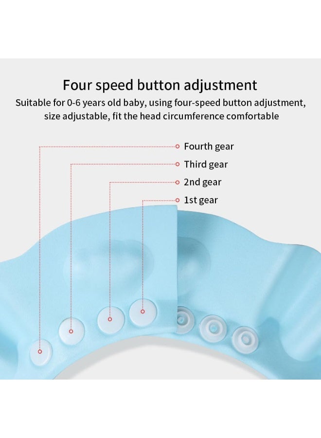 JZS Baby Shower Cap, 3 Pack Adjustable Bath Visor for Toddlers Shampoo Cap Shower Protection Hat Bath Shield Visor Hat, Eyes and Ears Head Protection for Kids - Image 5