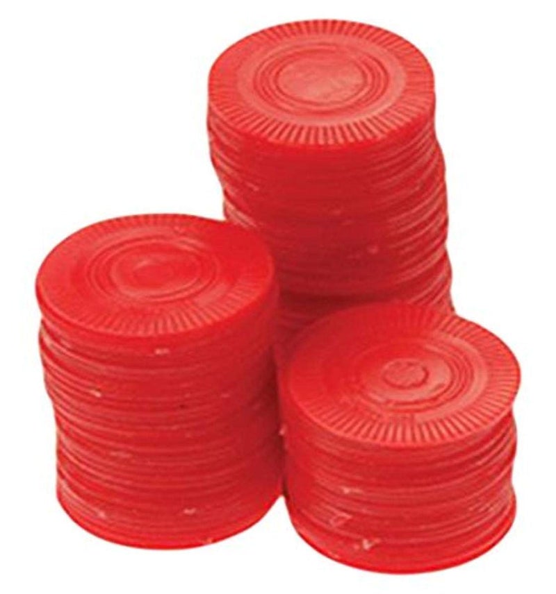 U.S. Toy One Bag of 100 Red Plastic Poker Chips - Image 1