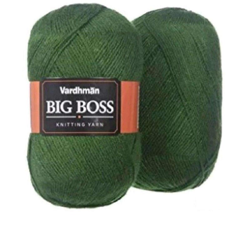 Vardhman Threads NTGS Vardhman yarn Big Boss Hand Knitting Needle Acrylic Dyed Thread Wool Ball - 400 g (Dark Green) - Image 3