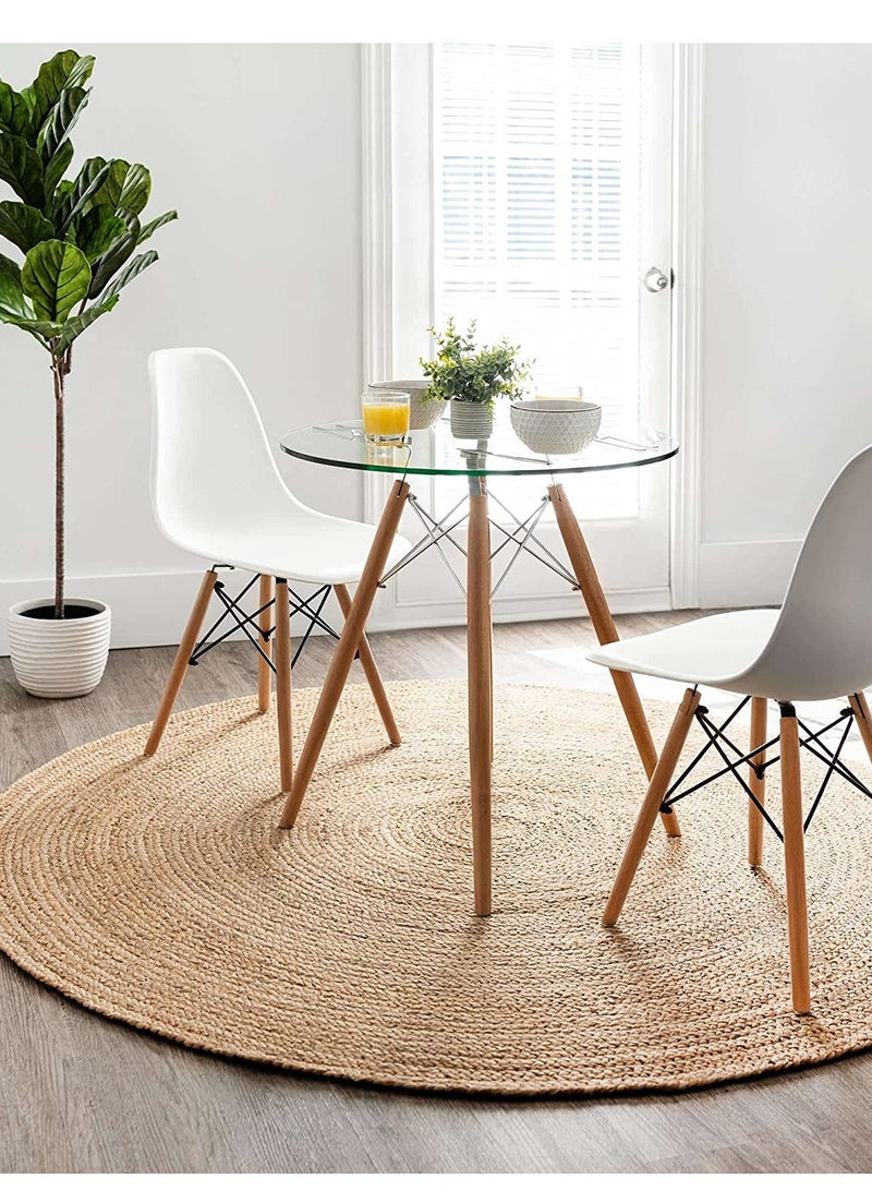 LINGWEI Natural Jute Rug Carpet Hand Woven Rug Doormat Natural Braided Floor Mat Rugs For Kitchen Entryway Hallway Pets Playing Bed Seagrass Rug For Living Room Bedroom - Image 4