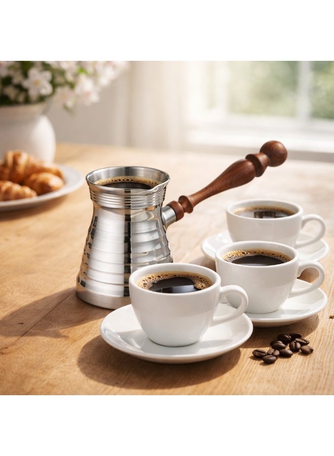 Alsaif A luxurious Turkish coffee pot made of silver-plated copper – 300ml capacity ☕✨ - Image 1