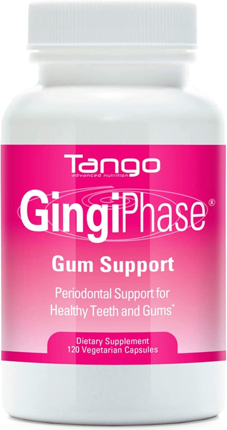 Tango GingiPhase Natural Herbal Dental Support Supplement for Healthy Gums Teeth and Jaw Circulation 120 Capsules - Image 1