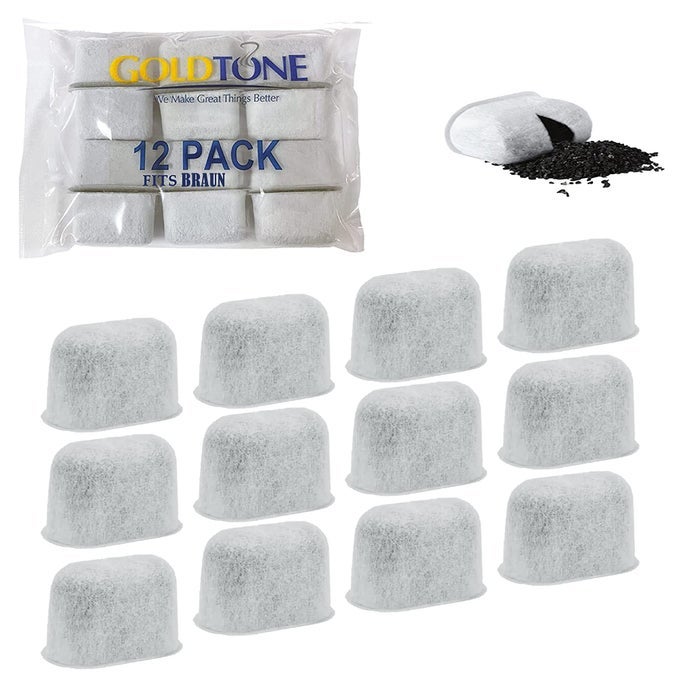 ACTIVATED CARBON WATER FILTERS FITS BRAUN COFFEE MAKERS AND BREWERS REPLACEMENT FOR YOUR BRAUN CHARCOAL WATER FILTER 12 PACK