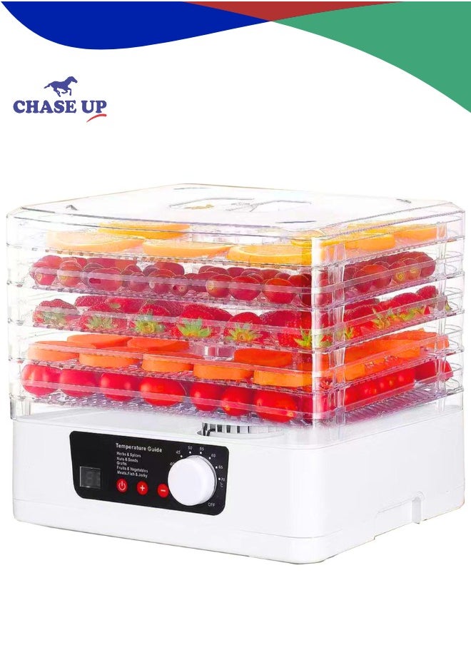 Chase Up Food Dehydrator Machine, 70℃ Temperature Control, 5 BPA-Free Stackable Tray, with Powerful Drying Capacity for Jerky, Fruit, Meat, Veggies, Dog Treats, Herbs, Yogurt  - Image 1