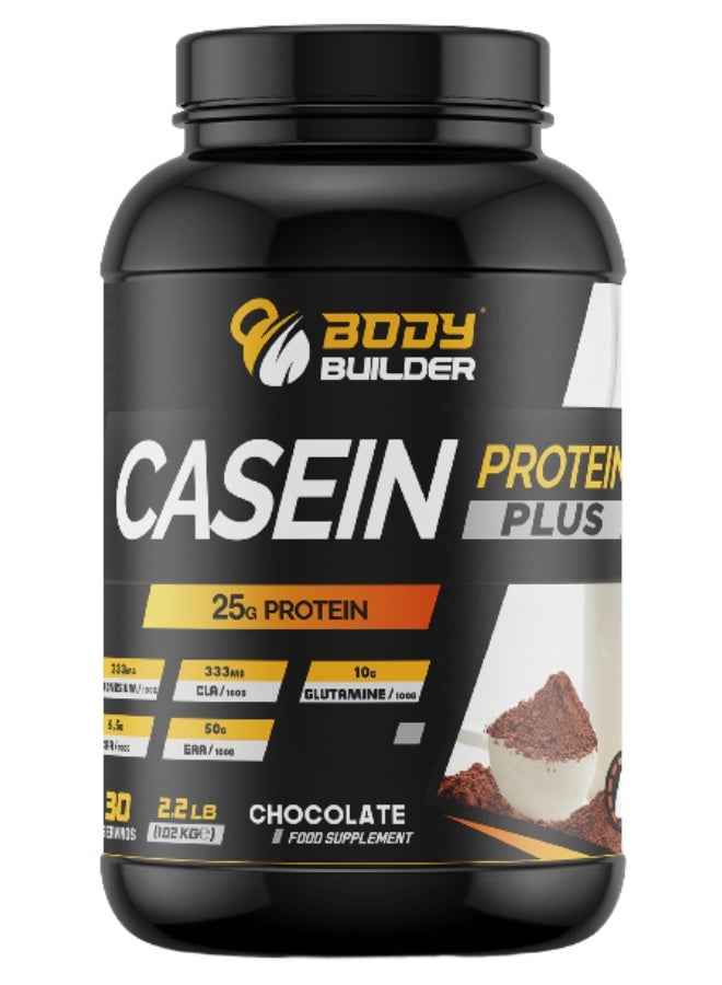 Body Builder Casein Protein Plus, Chocolate 2.2 LB - Image 1