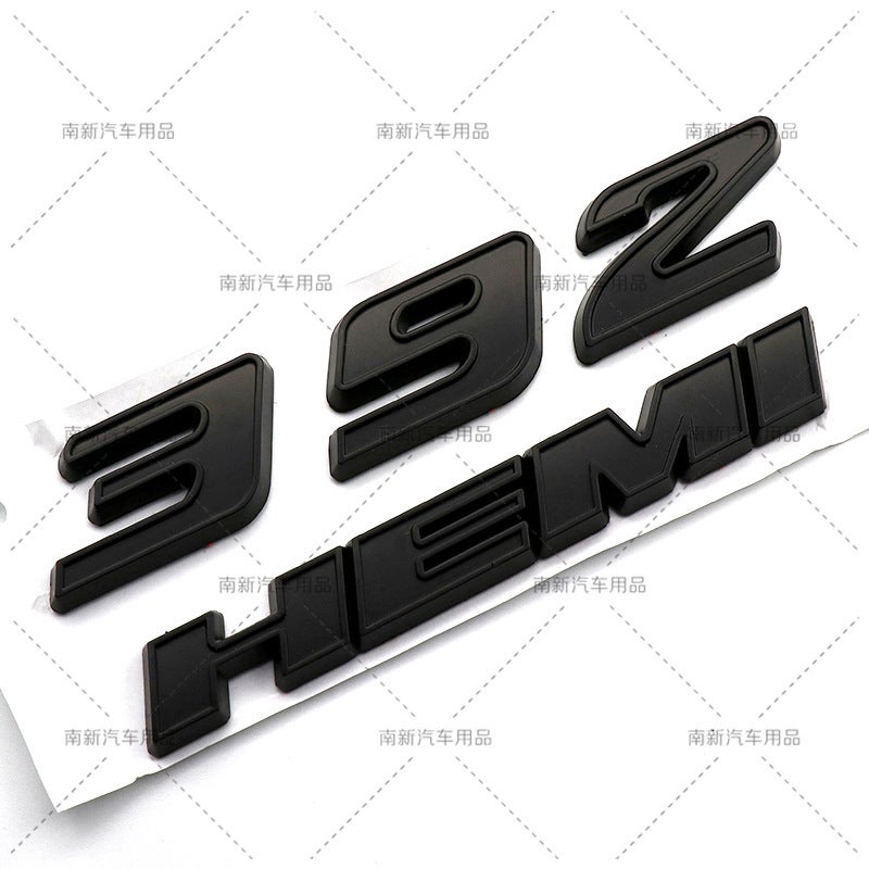 6.4L HEMI car stickers suitable for Grand Cherokee Dodge 392HEMI car logo modification Fender logo 392 HEMI-All Black 392 HEMI-All Black