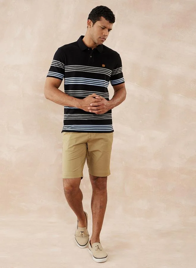 fahrenheit Fahrenheit Striped Polo T-shirt