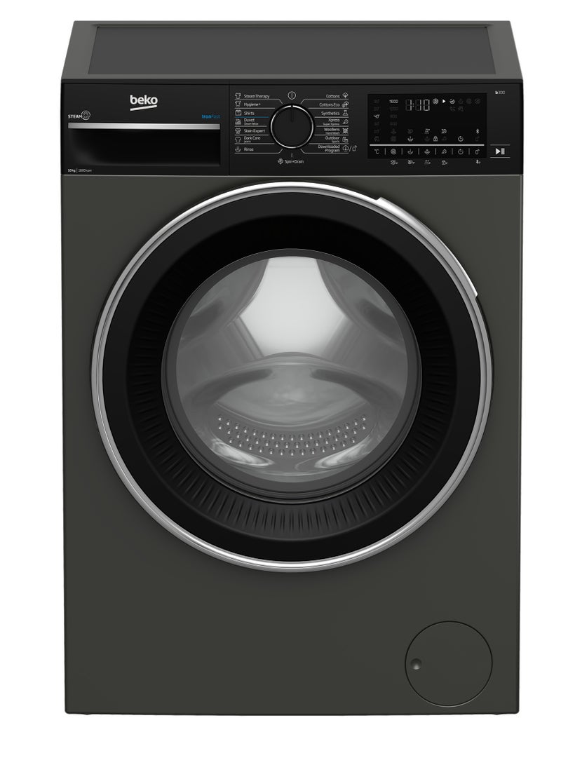 Beko Washing Machine - 10 Kg - 1600 RPM - ProSmart Inverter Motor - Digital Screen - 15 Programs - Steam Cure - Bluetooth - Manhattan Grey - B3WFU501040MCI 10 kg B3WFU501040MCI Grey - Image 1
