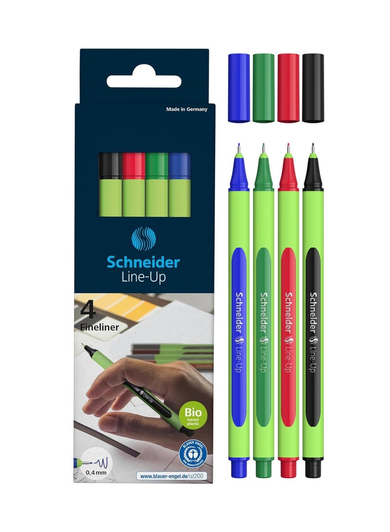 Schneider مجموعة 4 قطع من أقلام التحديد الرفيعة 0.4 مم متعددة الألوان - Image 1