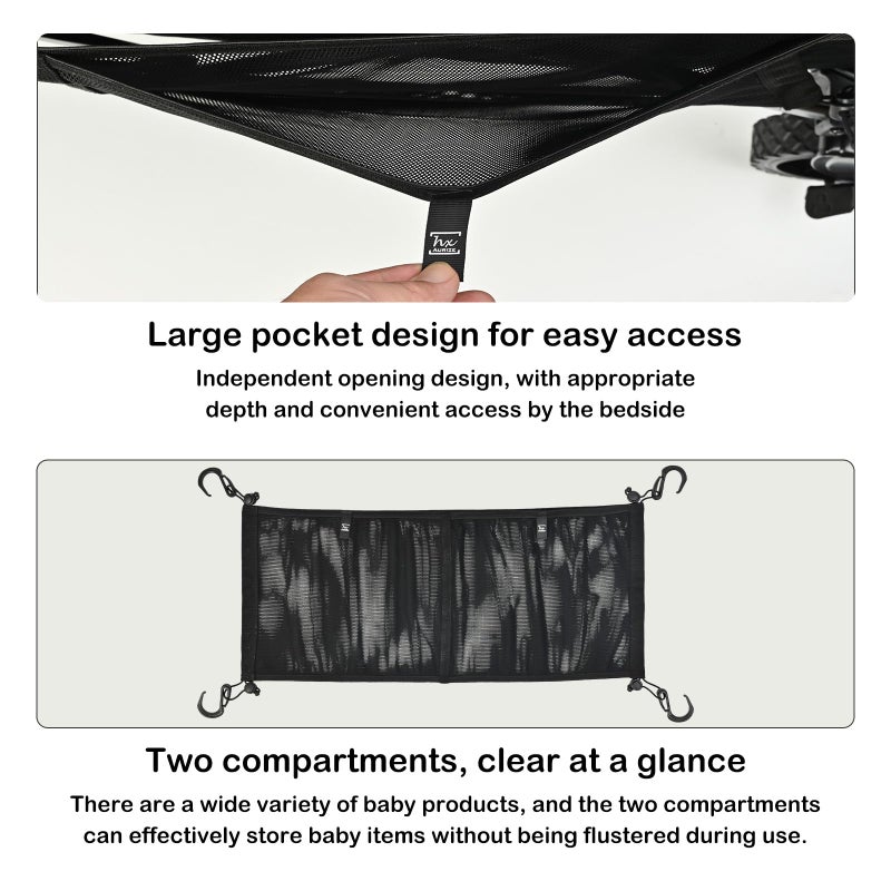 HX AURIZE Stroller Wagon Cargo Net and Organizer Wagon Accessories Compatible with WONDERFOLD All W-Series Models - Image 5