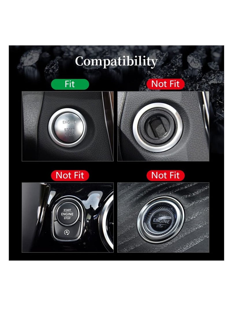 Suitable for Mercedes-Benz Interior Accessories Bling Engine Start Stop on Cover Ignition on Cap Metal Decal Sticker for C E S M CLA CLS GLA GLC GLE GLK GLS Class - Image 2