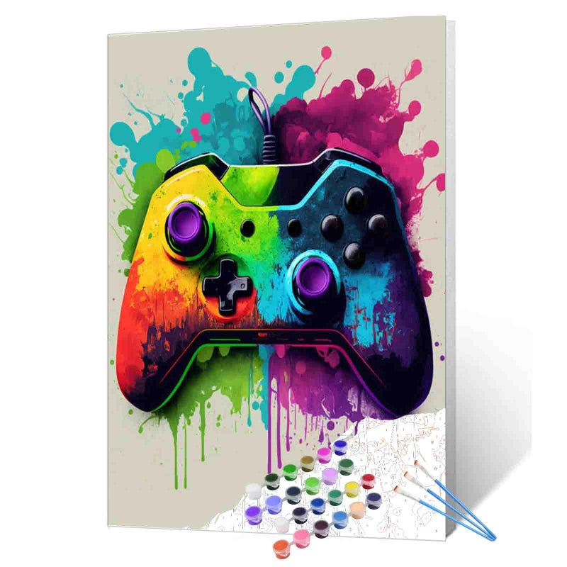 Aihonmin Paint by Number Kits 16 x 20inch Canvas DIY Oil Painting for Kids Students Adults Beginner with Brushes Acrylic Pigment Colorful Video GameWithout FrameBest Gamer Gifts