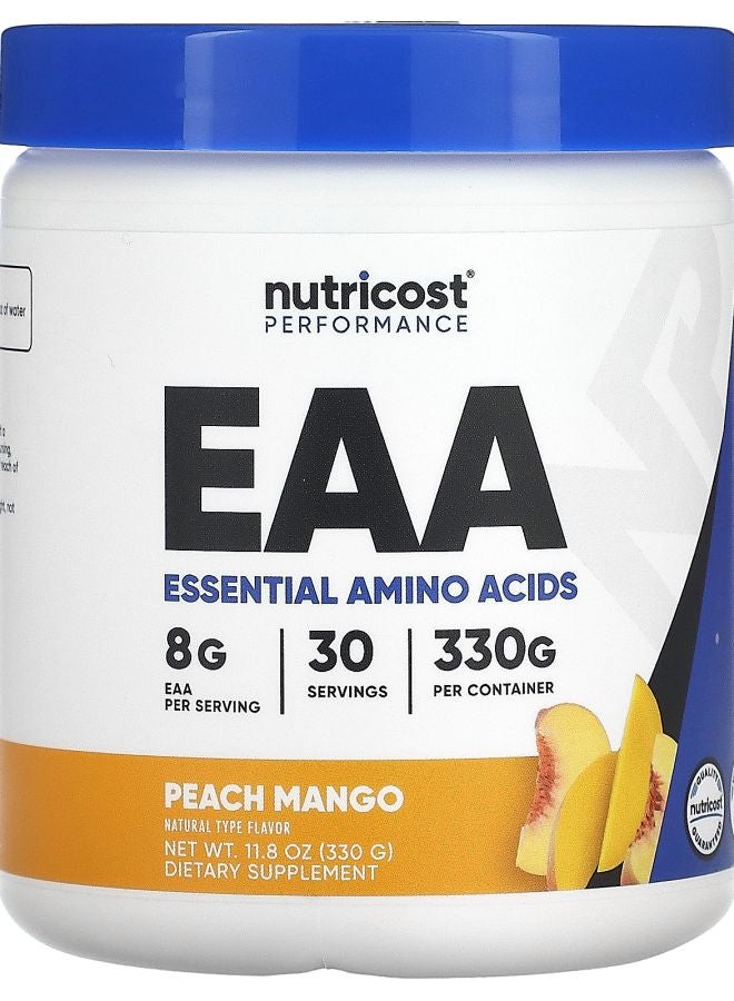 Nutricost مسحوق EAA للأداء بنكهة الخوخ والمانجو 11.8 أونصة (330 جرام)